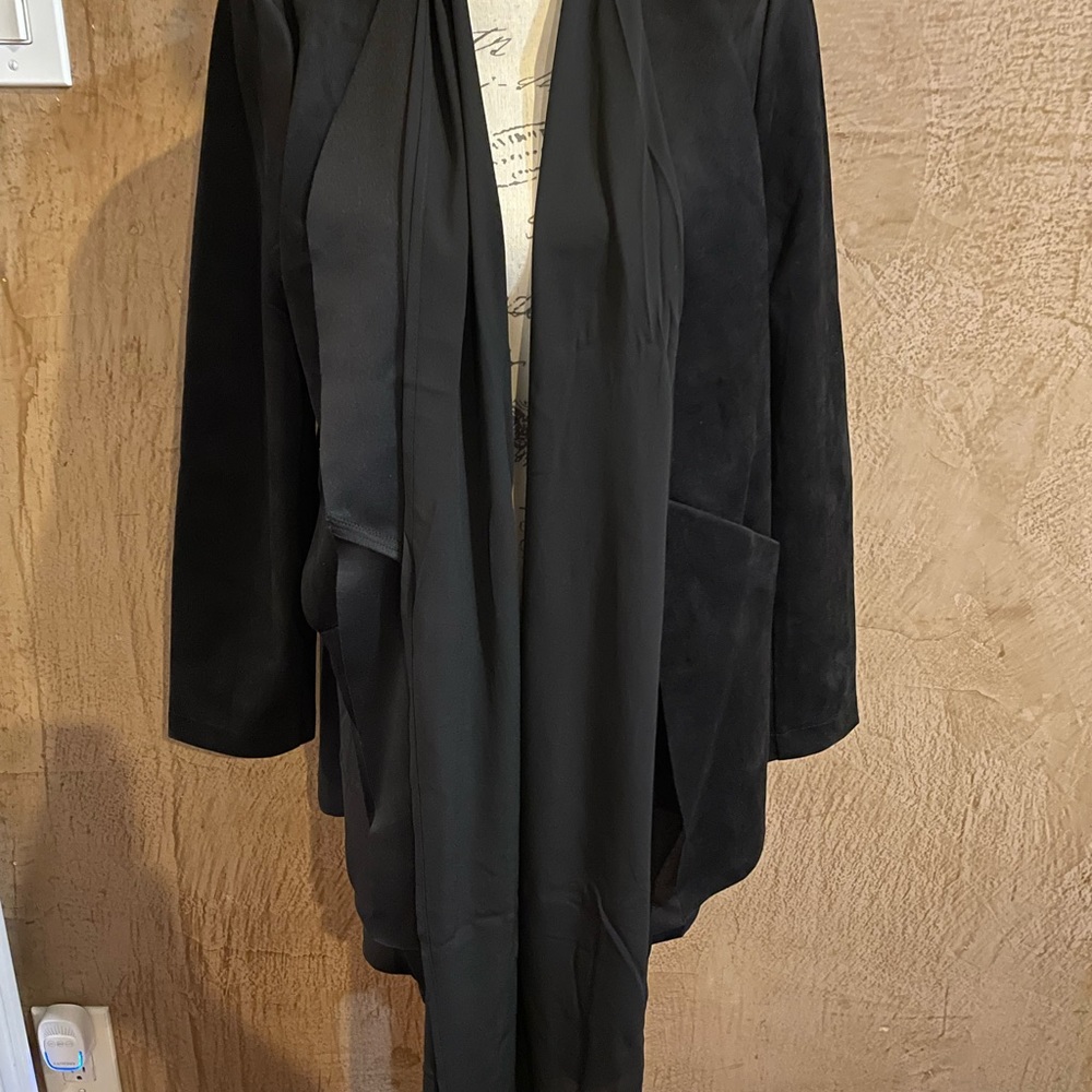 Truth Black Teddy Jacket Open Front Design - Picture 3 of 6